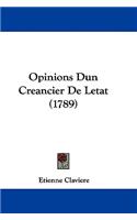 Opinions Dun Creancier De Letat (1789)