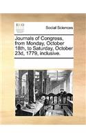 Journals of Congress, from Monday, October 18th, to Saturday, October 23d, 1779, Inclusive.