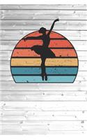 Ballerina Ballet Dancer Dancing Silhouette Image On A Retro Vintage 70s Distressed Sunset Journal