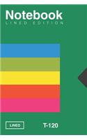 Green VHS Inspired Video cassette tape T-120 Inspired Notebook [lined][6x9][110 pages]
