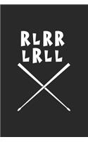 Rlrr Lrll: Paradiddle Drummer gift for musicians Dot Grid Notebook 6x9 Inches - 120 dotted pages for notes, drawings, formulas - Organizer writing book planner