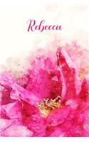 Rebecca: Pink Floral Personalized Name Journal for Women 6x9