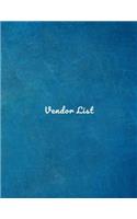 Vendor List: For Clothing and Business. Blank Vendors Notebook Journal Dairy to keep a list of your wholesalers and distributors.