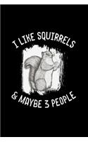 I Like Squirrels Maybe 3 People: squirrel gift animal lover - 110 Pages Notebook/Journal