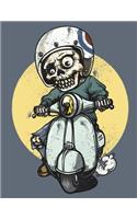 Motorcycle Notebook: Skull Motorbike Journal Book Ruled Lined Page For Boy Women Men Skeleton Biker Great For Writing Classic Basic Journey Road Racer Diary School Colle(6 Motorcycle Notebook)