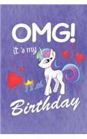 Omg It's My 18.Th Birthday: Cute Unicorn Notebook Journal Diary 110 Lined Pages