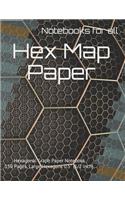 Hex Map Paper: Hexagonal Graph Paper Notebook 150 Pages. Large Hexagons 0.5 Inch (1/2)