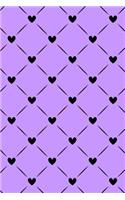 Journal Notebook Black Quilted Hearts Pattern 4: 110 Page Plain Blank Journal For Drawing, Writing, Doodling In Portable 6 x 9 Size.(13 The Write Way Plain Journal)
