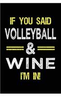 If You Said Volleyball & Wine I'm in: Lined Notebooks & Journals to Write in