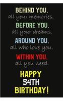 Behind You All Your Memories Before You All Your Dreams Happy 54th Birthday