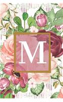 Floral Garden Monogram Letter M Journal: Lined 6x9 inch Soft Cover Notebook