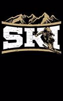 Ski: Skiing Fan Ski Lovers Silhouette Lined Notebook Journal Diary 6x9