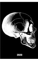 Terminplaner 2020: Terminkalender für 2020 mit Totenschädel Cover - Wochenplaner - elegantes Softcover - A5 - To Do Liste - Platz für Notizen - für Familie, Beruf, Stu