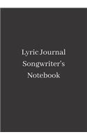 Lyric Journal Songwriter's Notebook