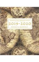 2019-2020: 16-Month Weekly and Monthly Planner/Calendar Sept 2019-Dec 2020 Vintage Map