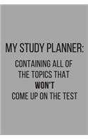 Grey Study Planner - Sept 2019 to Aug 2020 - Funny Quote