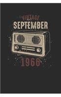 Vintage September 1966: Blank Lined Notebook / Journal (6 X 9 -120 Pages) - Birthday Gift Idea