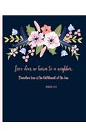 Planner Weekly Monthly: Romans 13:10 Navy Blue Calendar Schedule Organizer with Inspirational Quotes Inside