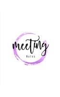 Meeting Notes: For Taking Minutes at Business Meetings Action/ Agenda Notebook Book