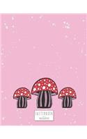 Sketchbook: Mushroom on Pink Cover (8.5 X 11) Inches 110 Pages, Blank Unlined Paper for Sketching, Drawing, Whiting, Journaling & Doodling