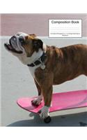 Composition Book 100 Sheets/200 Pages/8.5 X 11 In. College Ruled/Dog on Skateboard