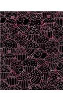 Bullet Journal Notebook Cupcakes Pattern 3: 172 Numbered Pages with 160 Graph Style Grid Pages, 6 Index Pages and 2 Key Pages in Large 8 X 10 Size for Journaling, Writing, Planning or Doodling