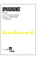 Sprachkunst. Beitrage Zur Literaturwissenschaft Jahrgang XXXIX/2008 2. Halbband