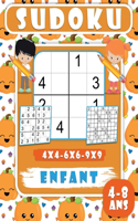 Sudoku Enfant 4-8 ans: 200 Grilles de Sudoku pour enfants, Niveau facile avec solutions, adapté aux enfants- 4x4-6x6-9x9 - Jeux de Logique enfant 4-8 ans.