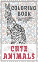 Cute Animals - Coloring Book - Armadillo, Wolverine, Raccoon, Cheetah, other