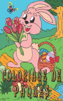 Coloriage de Pâques 4-8 Ans: avec des OEufs, Lapins, Poussins et Plus, Idée Cadeau pour Enfant