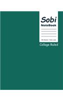 Sobi Notebook, Collage Ruled 8 x 10 Inch, Large 100 Sheet Royal Blue Cover