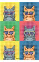 Cat Pop Art: Graph Paper Notebook, 6x9 Inch, 120 pages