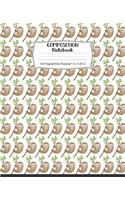 Composition Notebook: Sloth Themed Wide Ruled Writing Book