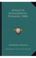 Analecta Alexandrino-Romana (1880)