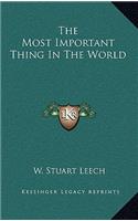 The Most Important Thing In The World