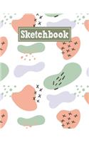 Sketchbook: 8.5 x 11 Notebook for Creative Drawing and Sketching Activities with Pastel Memphis Themed Cover Design
