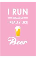 I RUN BECAUSE I REALLY LIKE BEER Notebook for Women