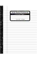 Wide Ruled Notebook Journal Paper: Lined Journal Composition Paper. Multipurpose Wide Lined Notebook For All Ages. White Wide Ruled Book Cover.