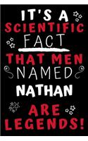 It's A Scientific Fact That Men Named Nathan Are Legends!: Perfect Gag Gift For An Awesome Guy Called Nathan! - Blank Lined Notebook Journal - 100 Pages 6 x 9 Format - Office Humour and Banter