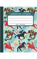 Composition Notebook: Equestrian Sports Cover 8x10" 120 Pages Wide Ruled Paper, Inspirational Journal & Doodle Diary, School Book Supplies(12 Composition Notebook)