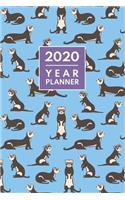 Ferret Planner 2020. Cute Ferret Pattern
