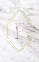 F: Elegant Marble Floral Monogram Initial F Notebook Blank Lined Paper Journal Gift for Women & Girls
