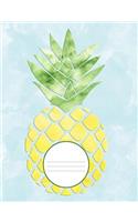 Pineapple Watercolor Composition Journal Creativity Notebook 200 College Ruled Pages