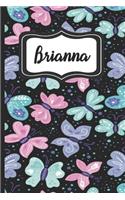 Brianna: Personalized Named Journal Notebook Pretty Butterfly Cover for Women & Girls Lined Pages