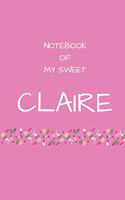 Notebook of my sweet Claire