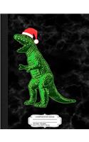 Santasaurus Santa Dinosaur Composition Notebook: College Ruled 93/4 X 71/2 100 Sheets 200 Pages for Writing