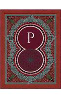 Monogram "p" Sketchbook: Blank Art Pad Notebook Journal(16 Monogram Arabesqueone 150 Sketch)