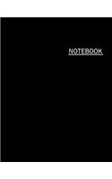 Notebook: Large (8.5 x 11 inches), 110 Pages, Unlined Notebook - Black Cover