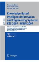 Knowledge-Based Intelligent Information and Engineering Systems: KES 2007 - WIRN 2007 Part III