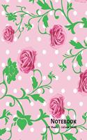 Notebook: Pink Roses and Green Vines Shabby Chic - 100 Sheets - College Ruled (8.5 x 11)